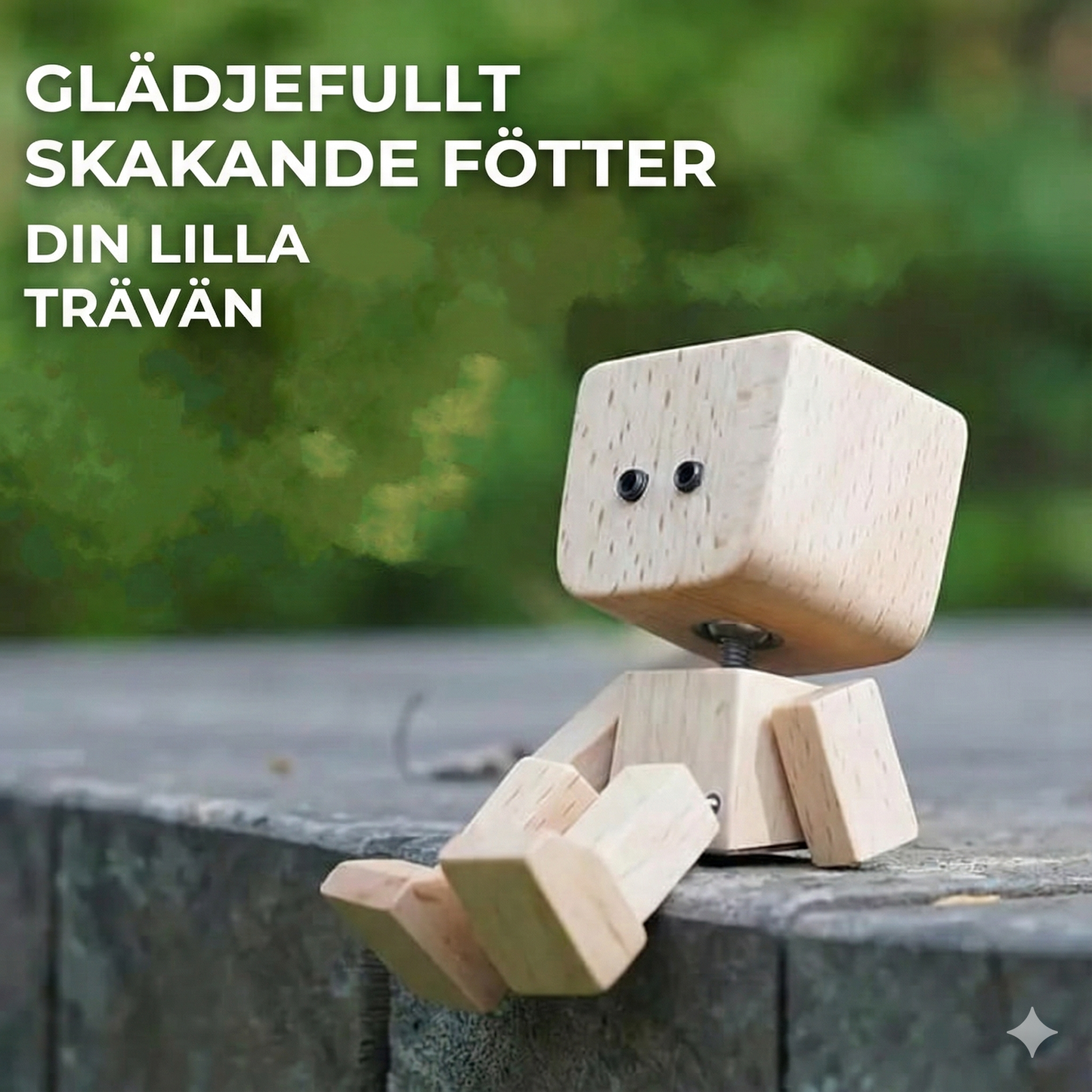 Unikt Hantverk: Handgjord Vippdocka i Trä – 12 Magnetiska Ansiktsuttryck