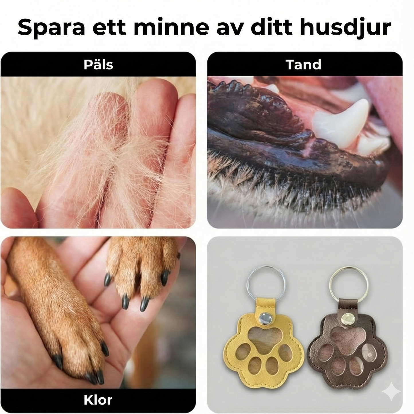 Personlig Minnesnyckelring i Äkta Läder – "Alltid med dig" (För Hund & Katt)