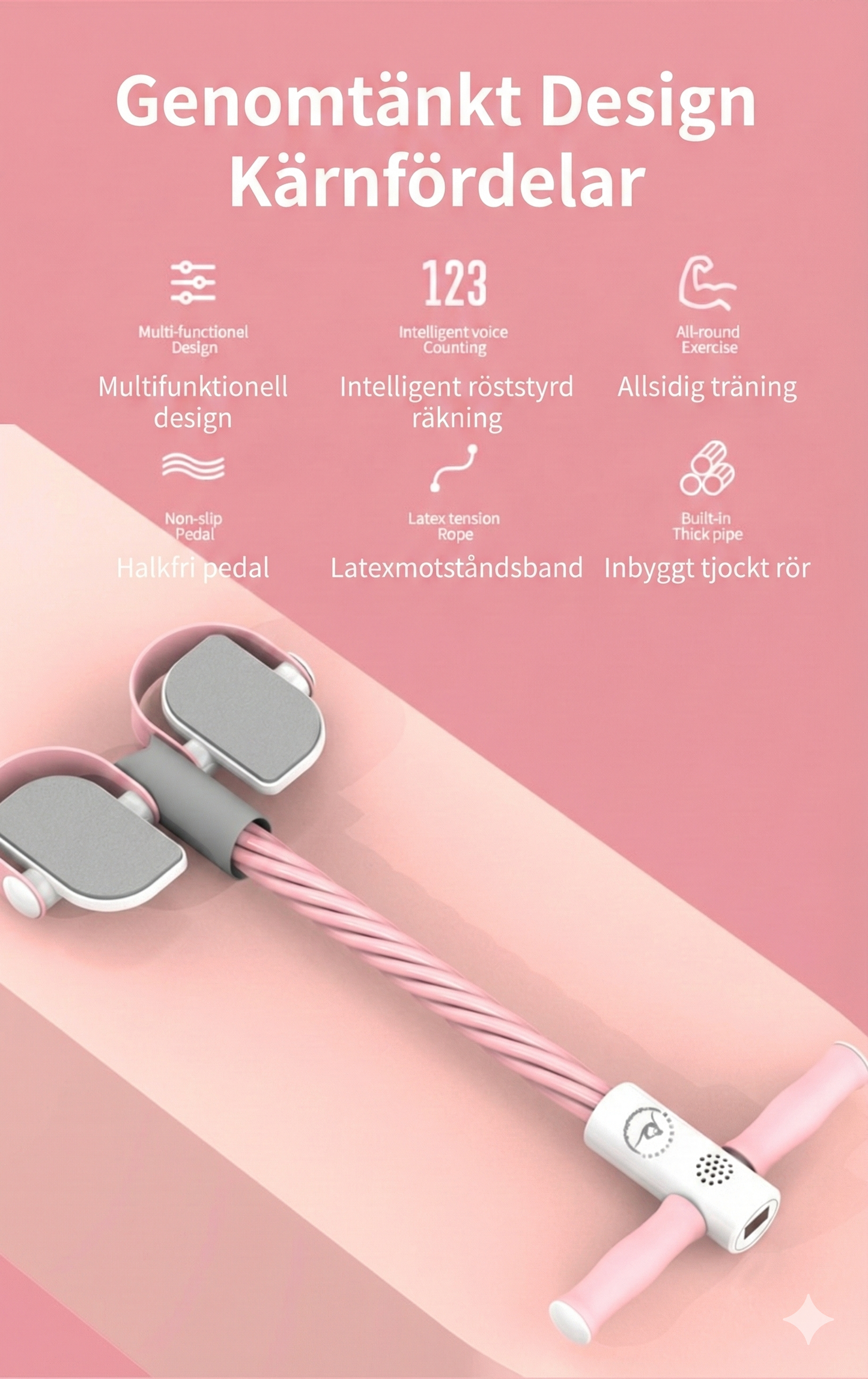 Träningsband med fotstöd – För sit-ups och helkroppsträning