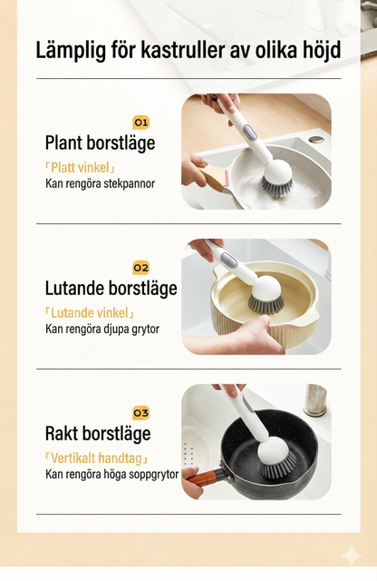 Diskborste med diskmedelsbehållare