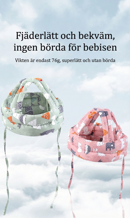 Justerbar Lära-gå-hjälm i Bomull – 360° Skydd för 0-3 år