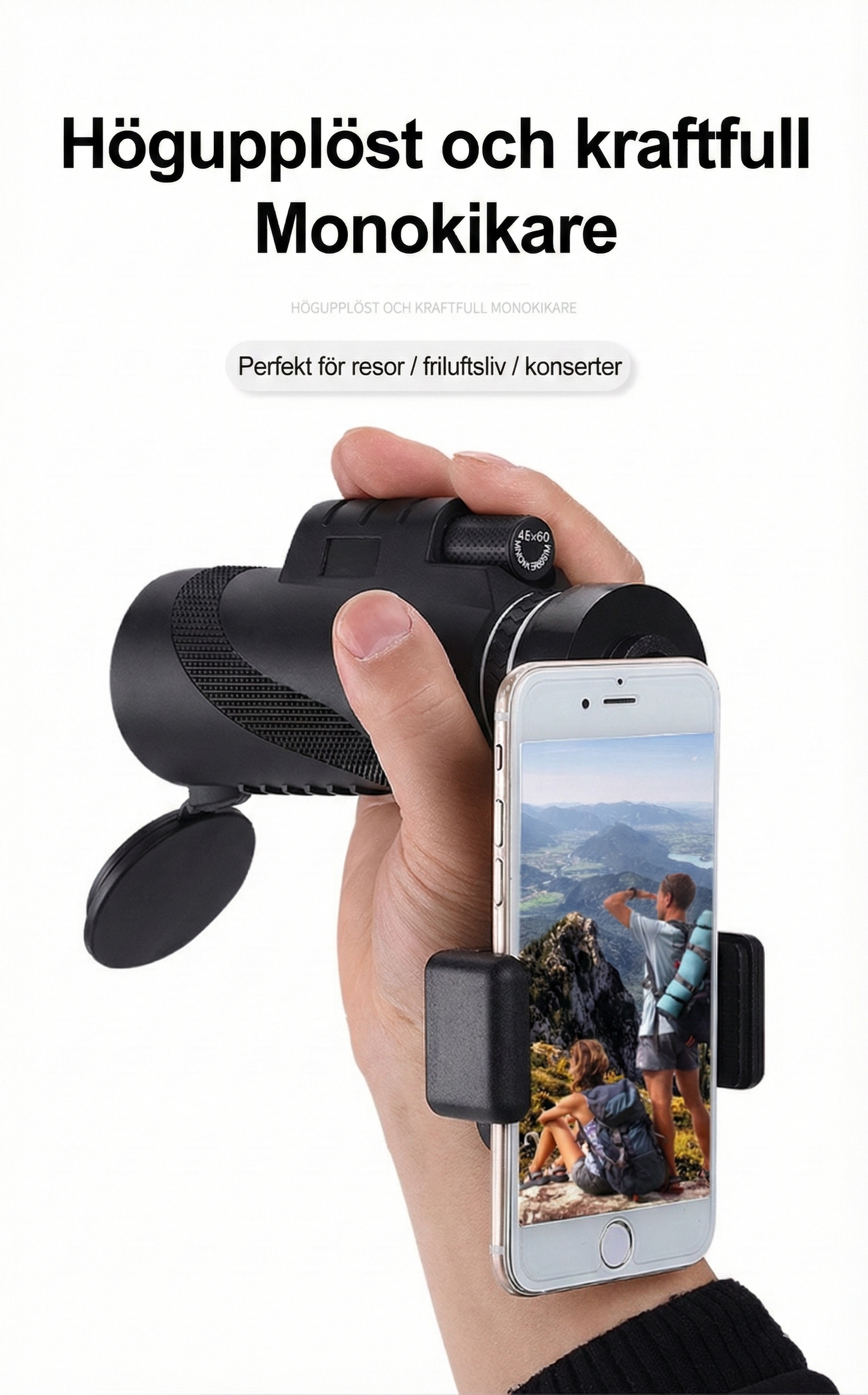 HD Monokikare med mobilhållare – 40x60 Zoom för fågelskådning & jakt