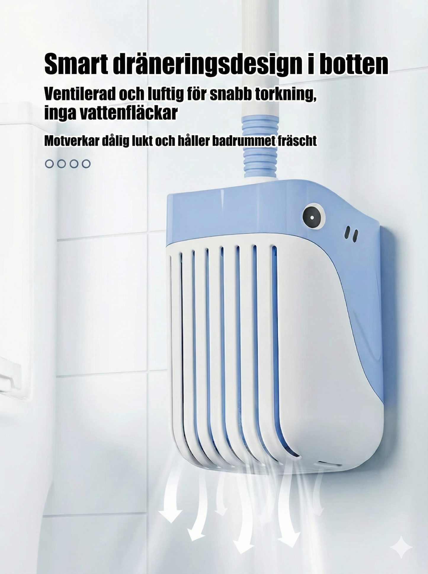 Valformad toalettborste med sprayfunktion