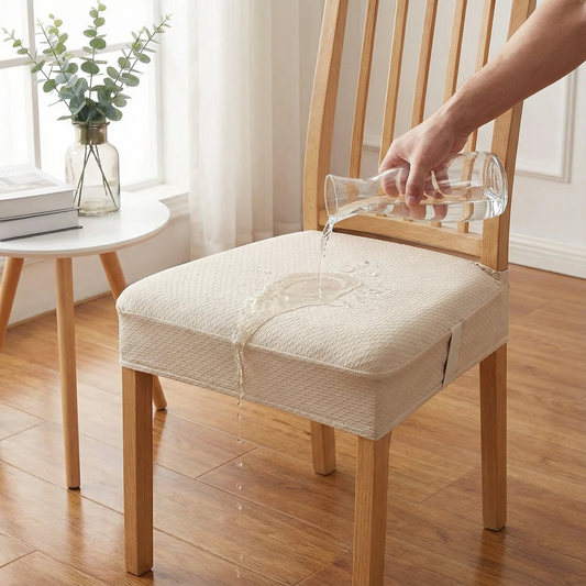 Vattentätt Stolsöverdrag i Jacquard – Halkfritt & Lättskött Sitsöverdrag för Matstolar-2-pack