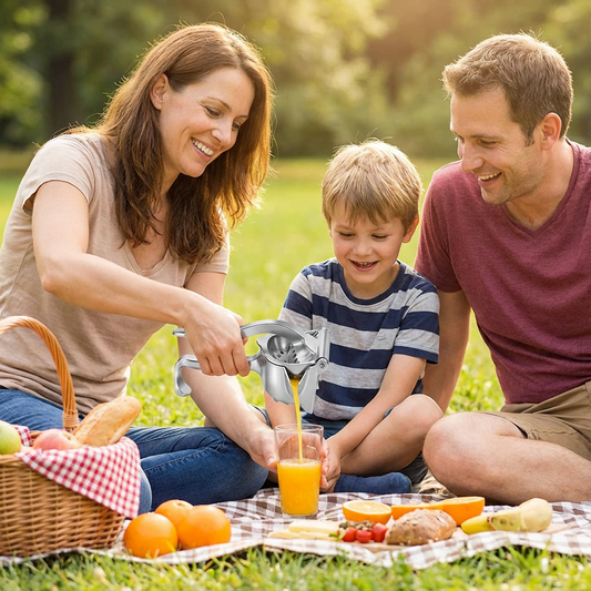 Manuell Fruktpress i Metall – Kraftfull Citruspress & Juicemaskin för Citron, Apelsin och Granatäpple (Handhållen)