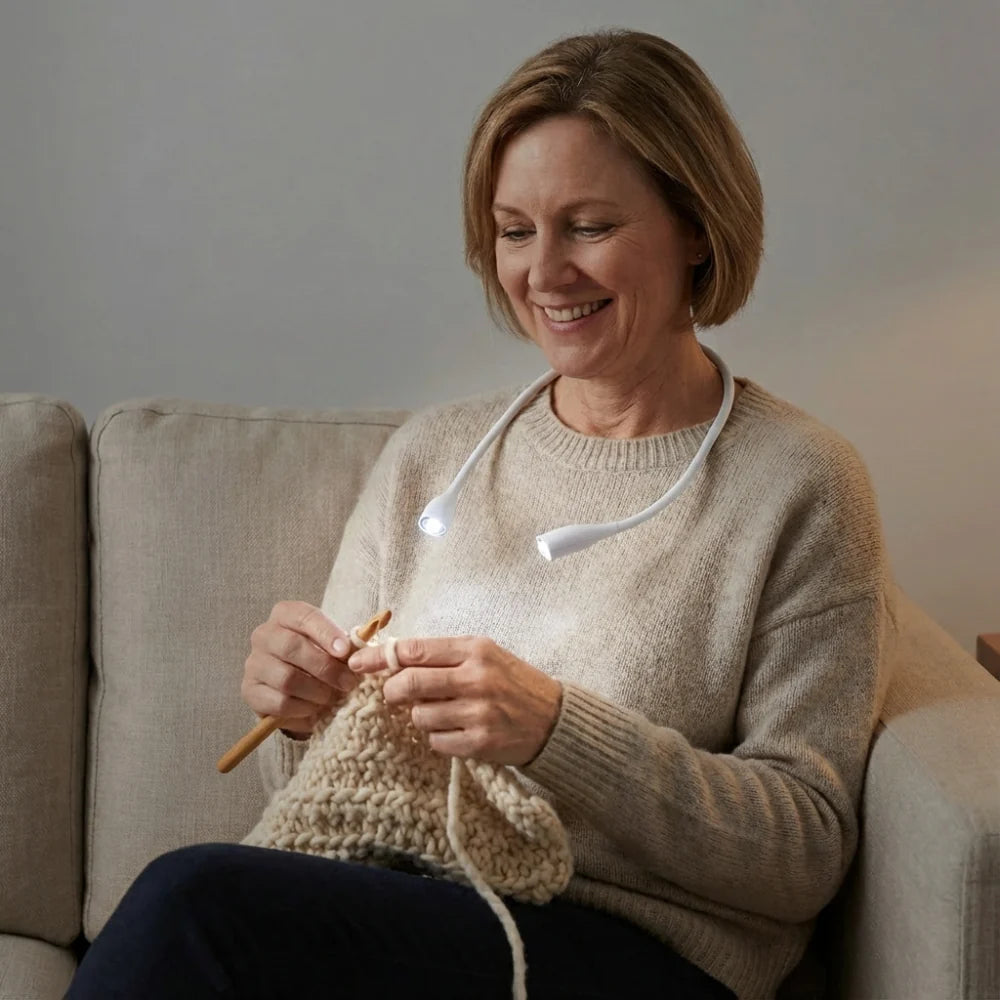 Nacklampa LED för Stickning & Läsning – Handsfree Ljus för Hantverk