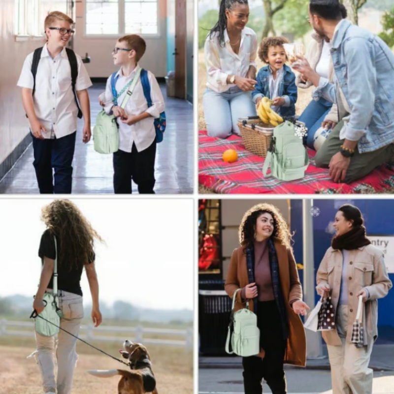 Isolerad Vattenflaskväska med Mobilfack – Perfekt för Promenad & Vandring (Justerbar Rem)