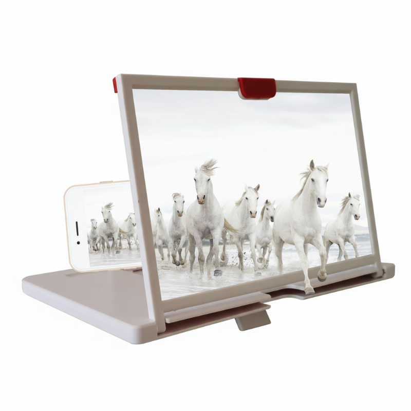 12" HD Skärmförstorare för Smartphone – 3D Förstoringsglas & Stativ för Mobiltelefon – Hopfällbar Design